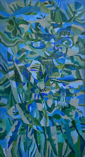 Photo of a painting Fractured Reflections on a Plastic Sea by svetasveta